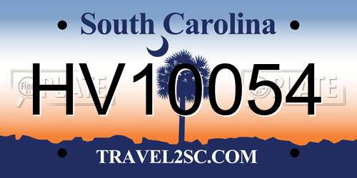 HV10054 South Carolina License Plate