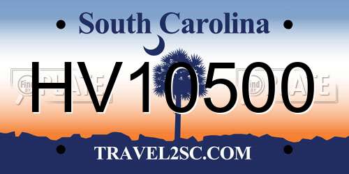 HV10500 South Carolina License Plate