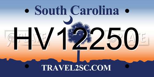 HV12250 South Carolina License Plate