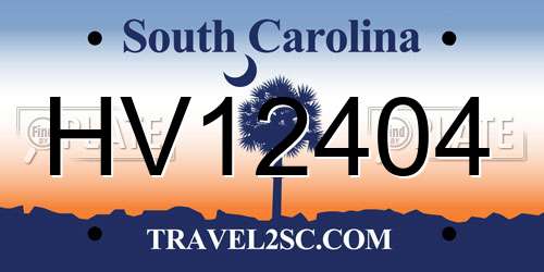 HV12404 South Carolina License Plate