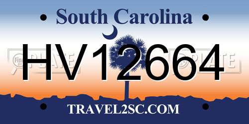 HV12664 South Carolina License Plate