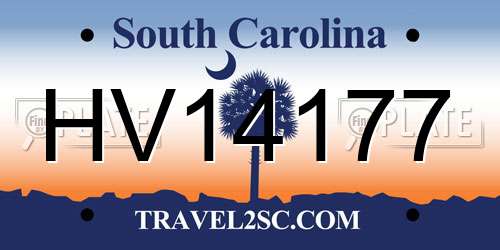 HV14177 South Carolina License Plate