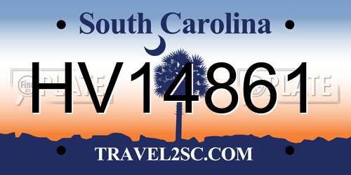 HV14861 South Carolina License Plate