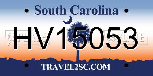 HV15053 South Carolina License Plate