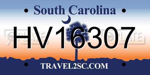 HV16307 South Carolina License Plate