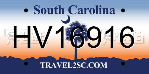 HV16916 South Carolina License Plate