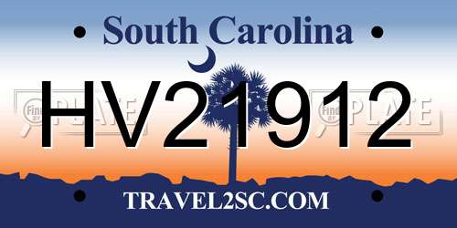 HV21912 South Carolina License Plate