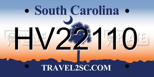 HV22110 South Carolina License Plate