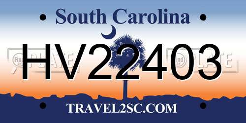 HV22403 South Carolina License Plate