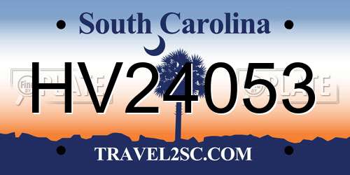 HV24053 South Carolina License Plate