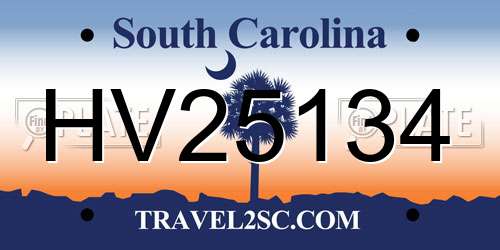 HV25134 South Carolina License Plate