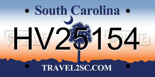 HV25154 South Carolina License Plate