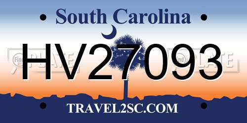 HV27093 South Carolina License Plate