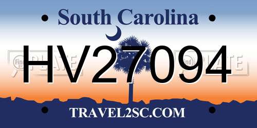 HV27094 South Carolina License Plate