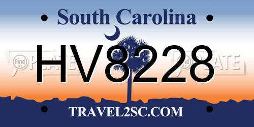 HV8228 South Carolina License Plate