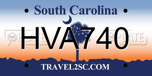HVA740 South Carolina License Plate