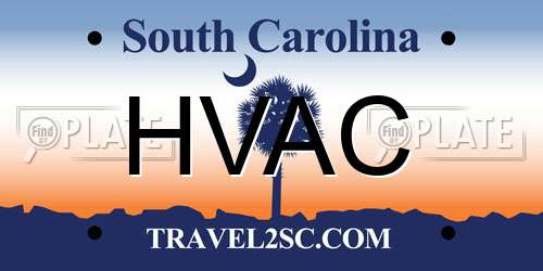 HVAC South Carolina License Plate
