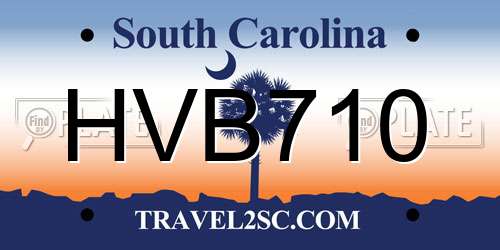 HVB710 South Carolina License Plate