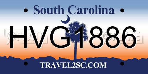 HVG1886 South Carolina License Plate