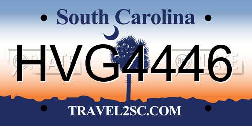 HVG4446 South Carolina License Plate