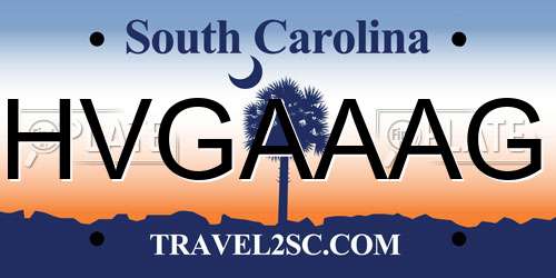 HVGAAAG South Carolina License Plate