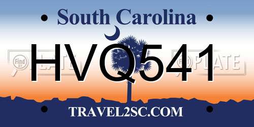 HVQ541 South Carolina License Plate