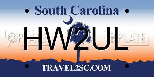 HW2UL South Carolina License Plate