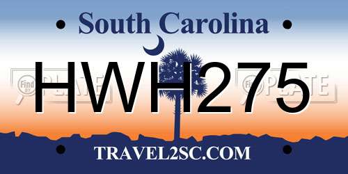 HWH275 South Carolina License Plate