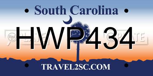 HWP434 South Carolina License Plate
