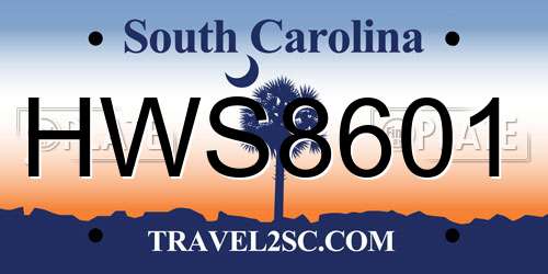 HWS8601 South Carolina License Plate