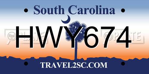 HWY674 South Carolina License Plate