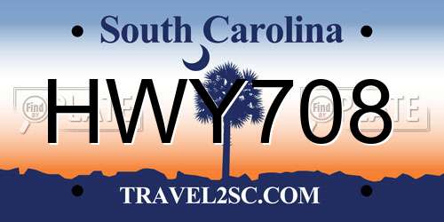 HWY708 South Carolina License Plate