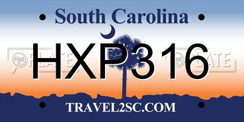 HXP316 South Carolina License Plate
