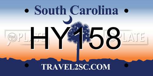HY158 South Carolina License Plate