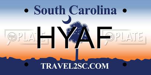 HYAF South Carolina License Plate