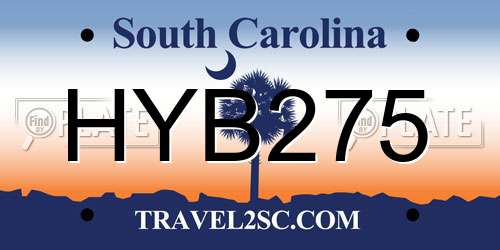 HYB275 South Carolina License Plate
