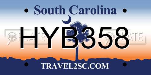 HYB358 South Carolina License Plate