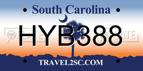 HYB388 South Carolina License Plate