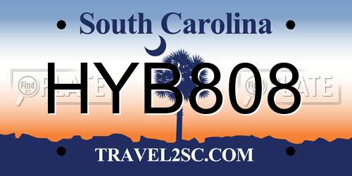 HYB808 South Carolina License Plate