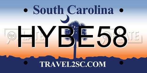 HYBE58 South Carolina License Plate