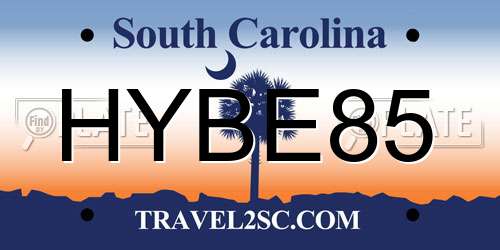 HYBE85 South Carolina License Plate