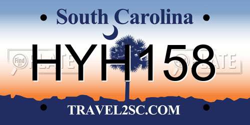 HYH158 South Carolina License Plate