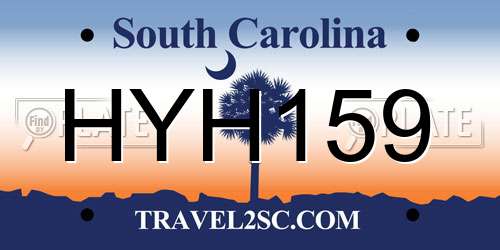 HYH159 South Carolina License Plate