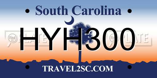 HYH300 South Carolina License Plate