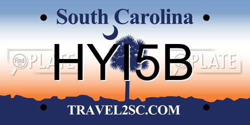 HYI5B South Carolina License Plate