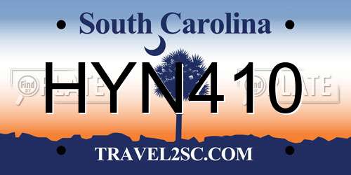 HYN410 South Carolina License Plate