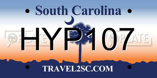 HYP107 South Carolina License Plate