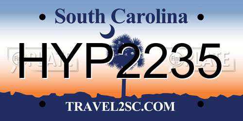 HYP2235 South Carolina License Plate
