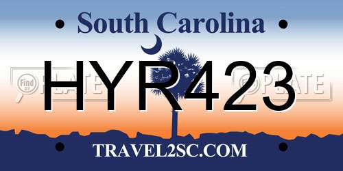 HYR423 South Carolina License Plate