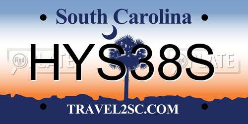 HYS38S South Carolina License Plate
